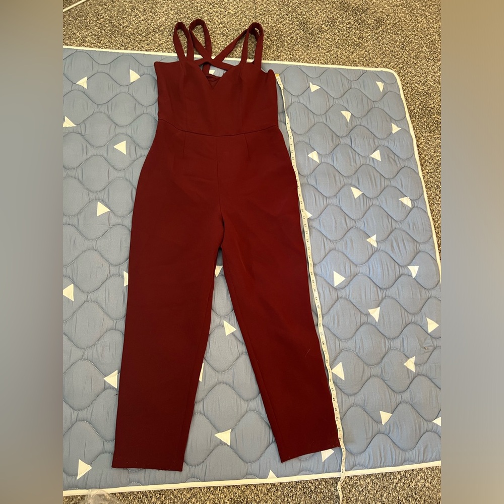 Express Red Date Night Jumpsuit